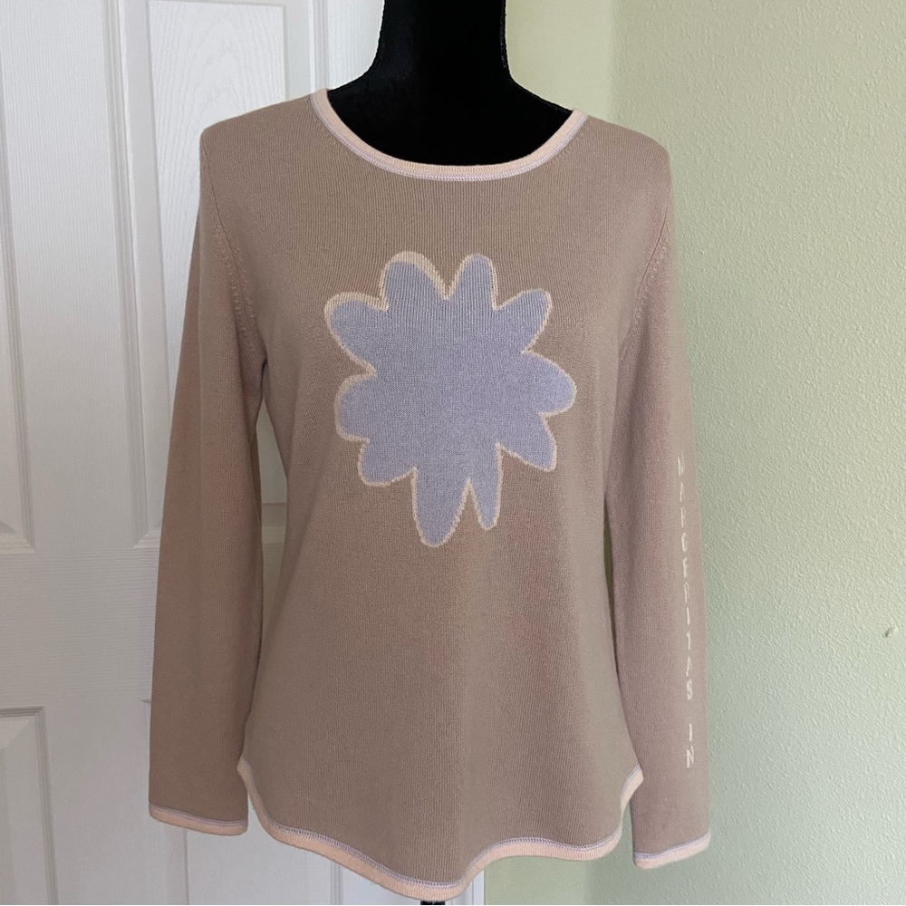 EUC MARC CAIN Paradise Margaritas Cashmere Wool Sweater